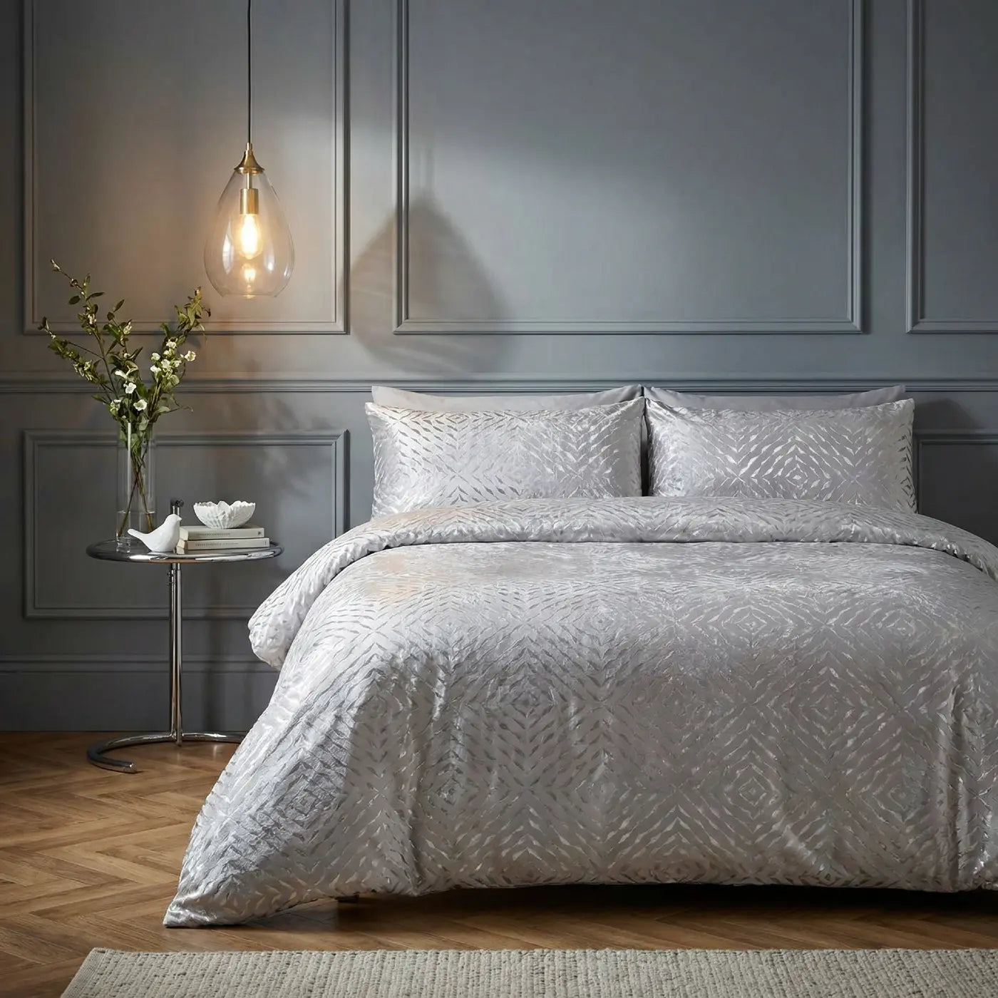 Bellagio Metallic Velvet Duvet Cover Set