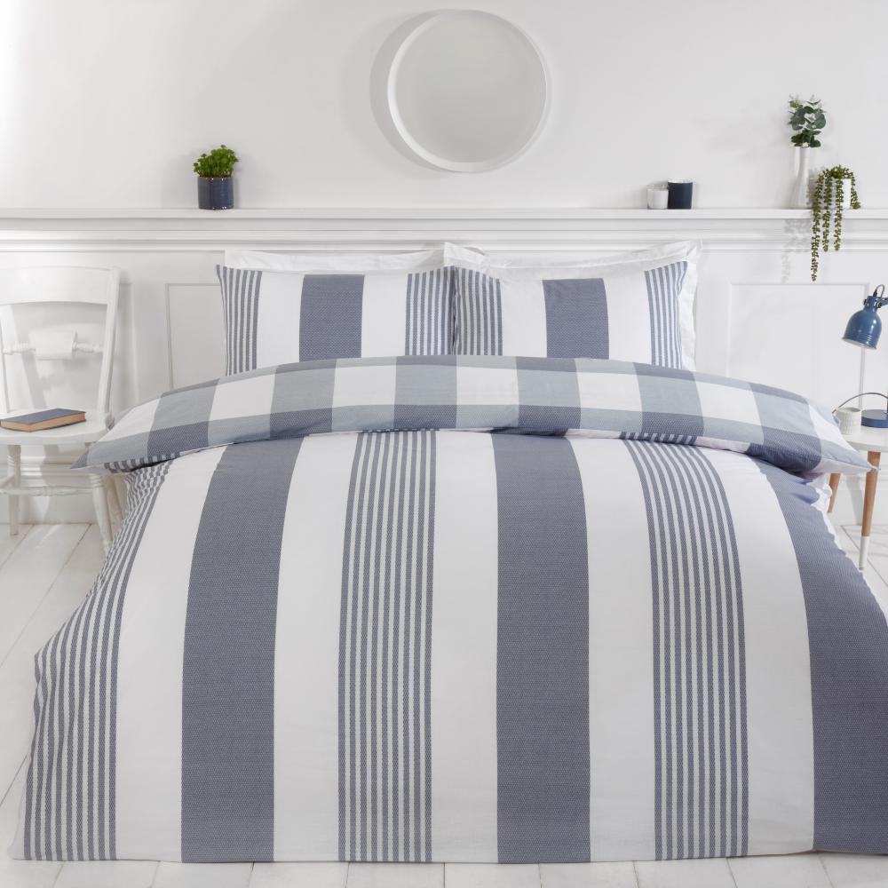 Chambray Stripe Duvet Cover Set