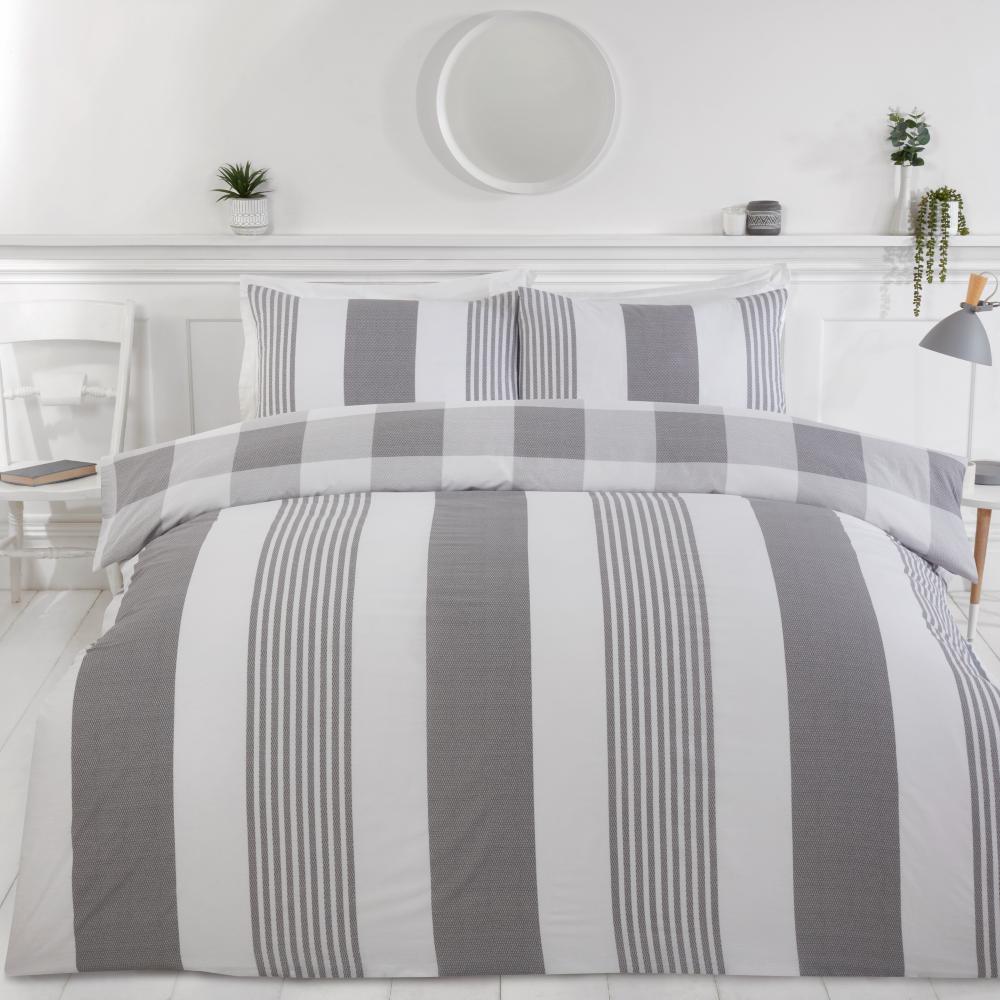 Chambray Stripe Duvet Cover Set