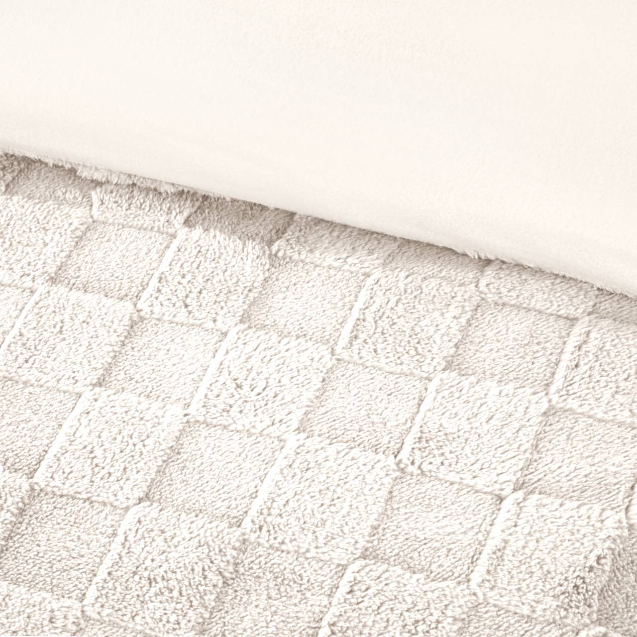 Check Teddy Fleece Duvet Cover Set