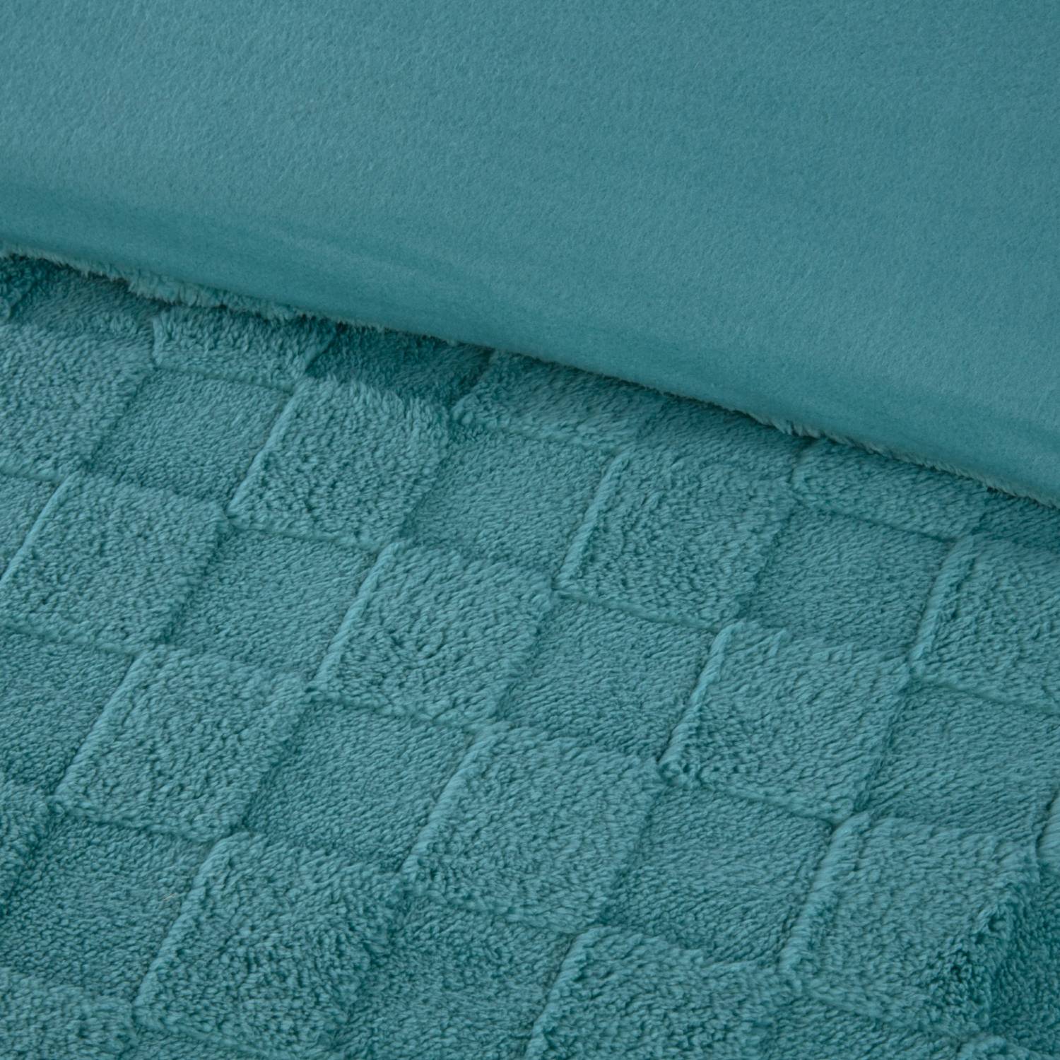 Check Teddy Fleece Duvet Cover Set