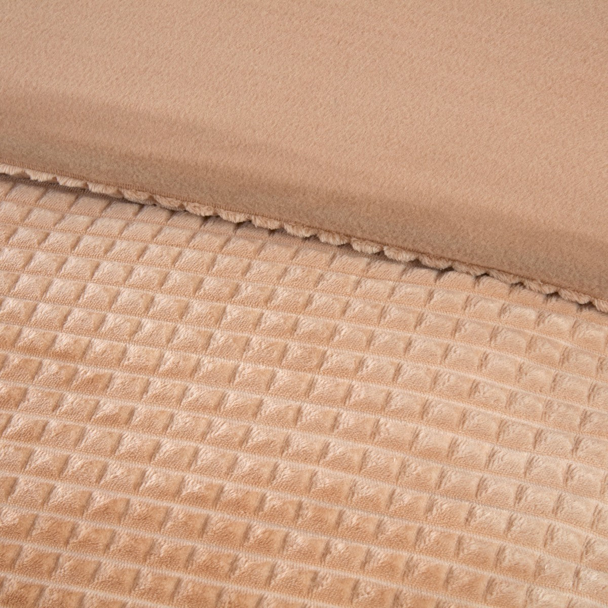 Waffle Teddy Fleece Duvet Cover Set