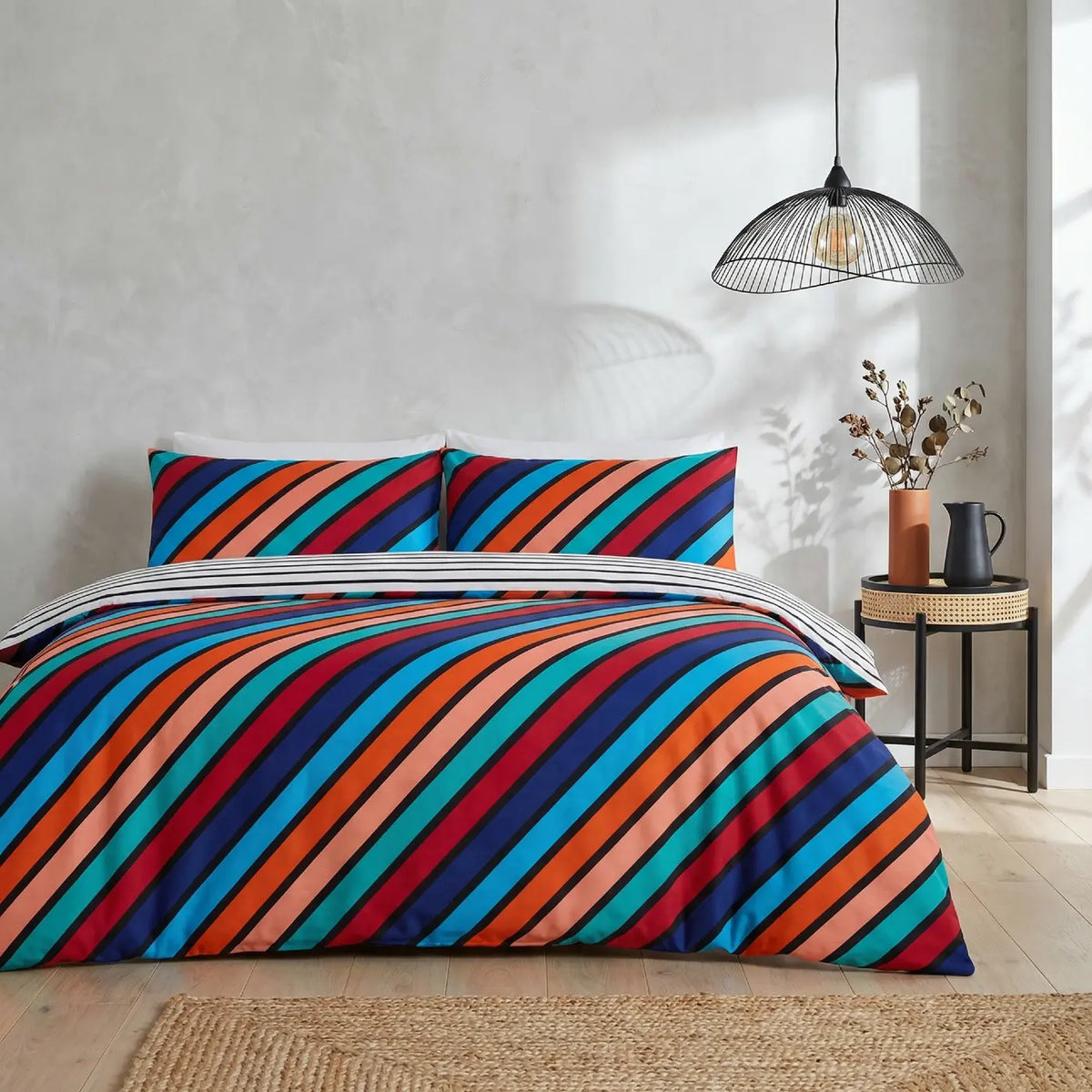 Oxford Stripe Duvet Cover Set - Bright