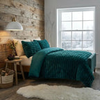 Rabbit Faux Fur Racing Green Duvet Cover Bedding Set-4