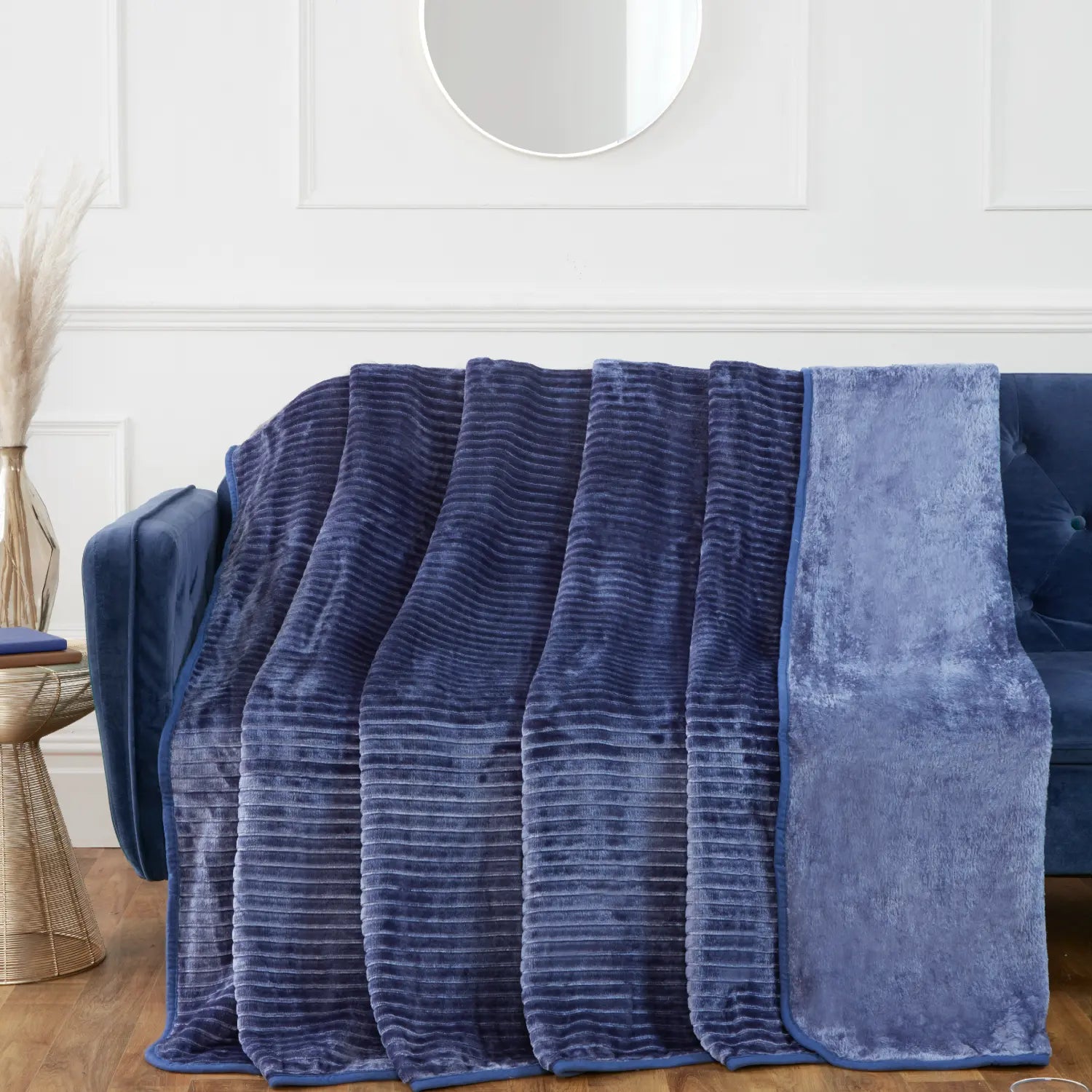 Ribbed Mink Blanket Throw by Rapport Home