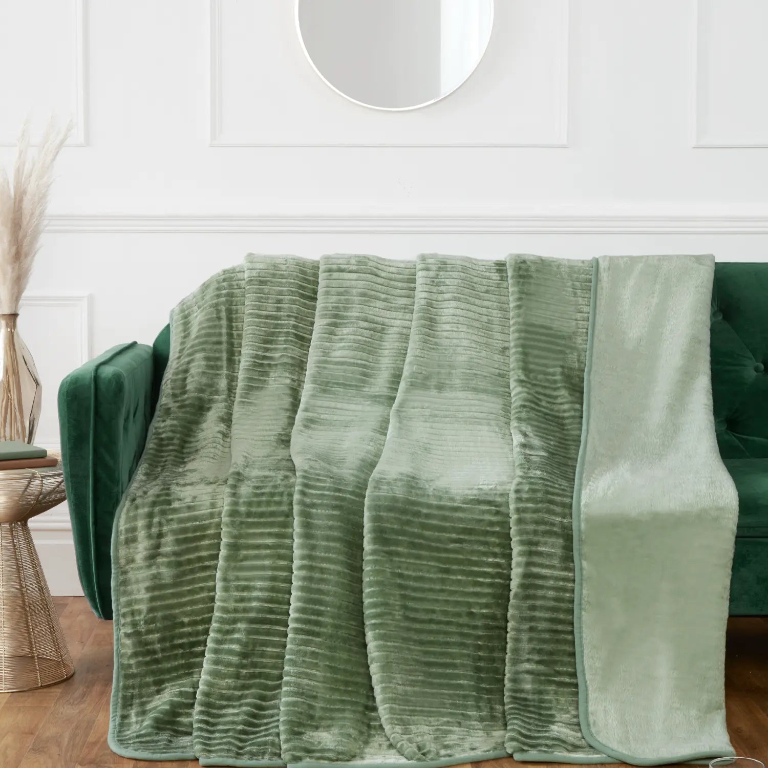 Ribbed Mink Blanket Throw by Rapport Home