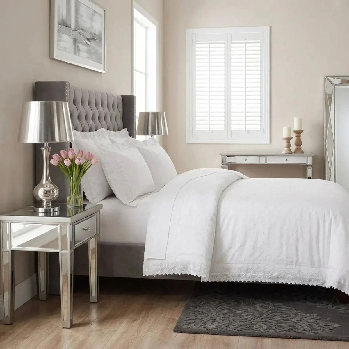 Richmond White Duvet Cover Bedding Set-3