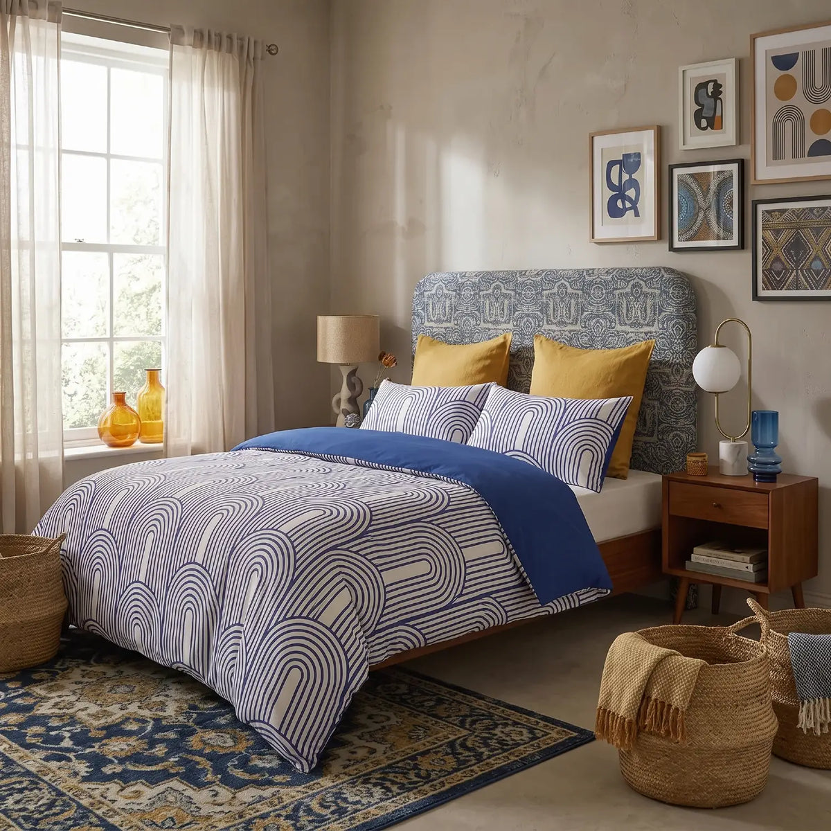 Arches Blue Duvet Cover Bedding Set 2