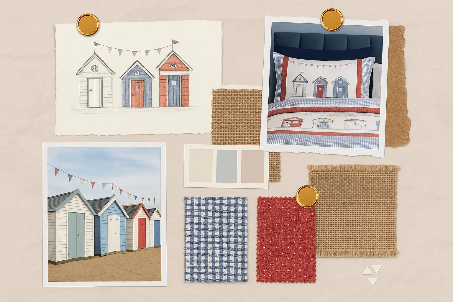 Beach Hut Duvet Cover Bedding Set
