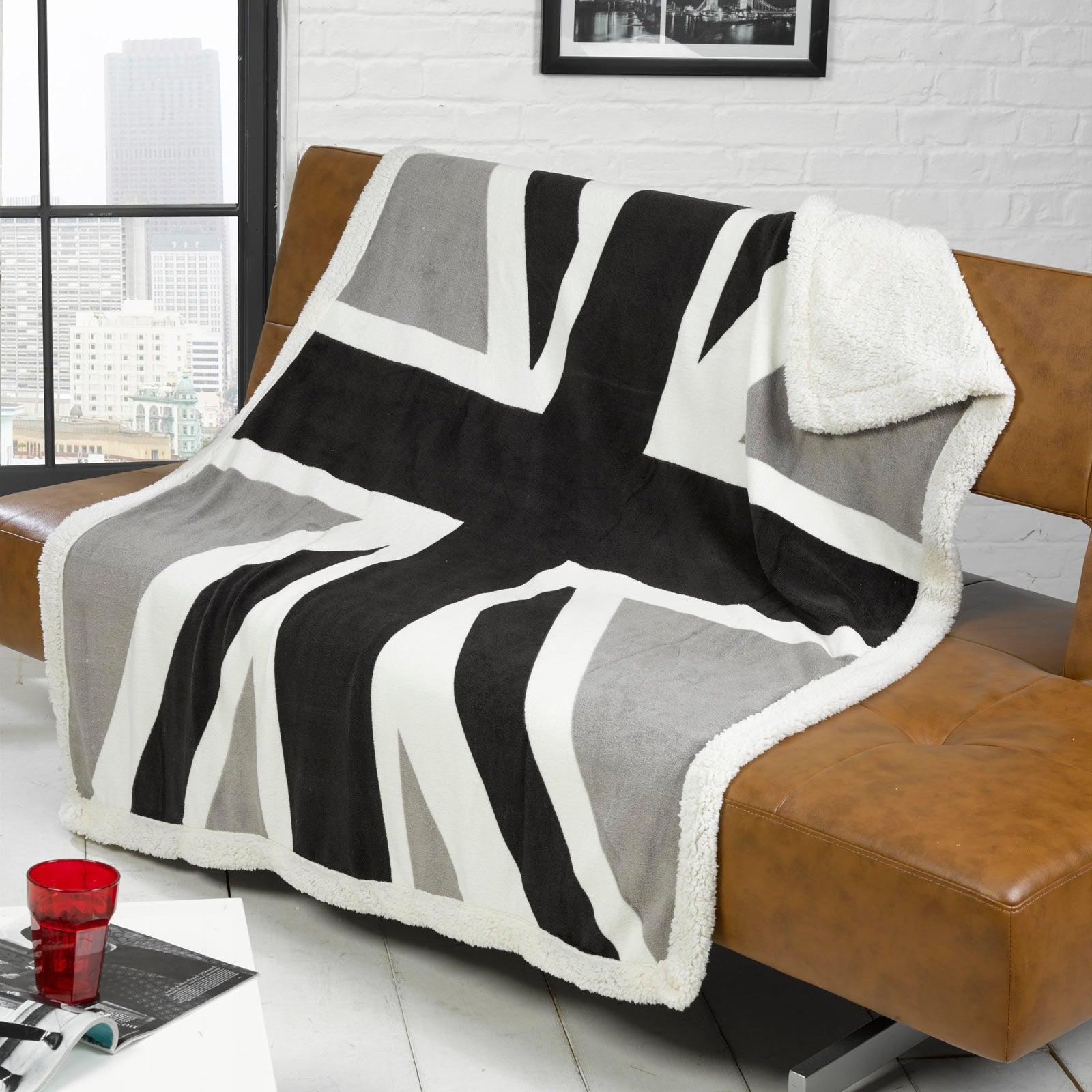 Union Jack Fleece Throw Blanket 130cm x 160cm by Rapport Home