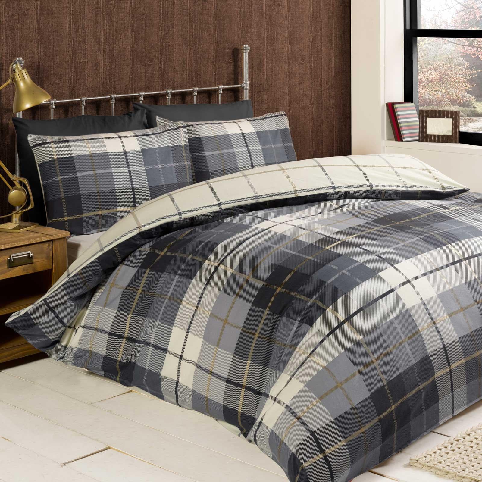 Lomond Check Flannelette Duvet Cover Set by Rapport Home