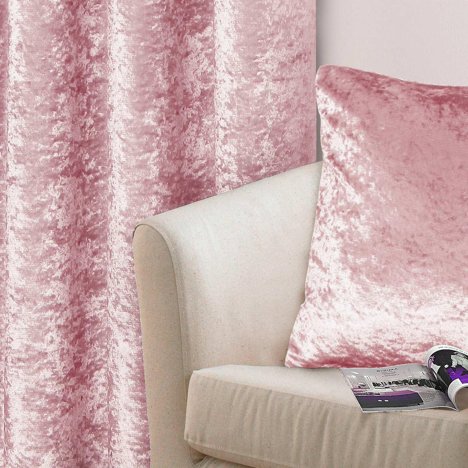 Crushed Velvet Cushion Cover Blush Pink 18" x 18