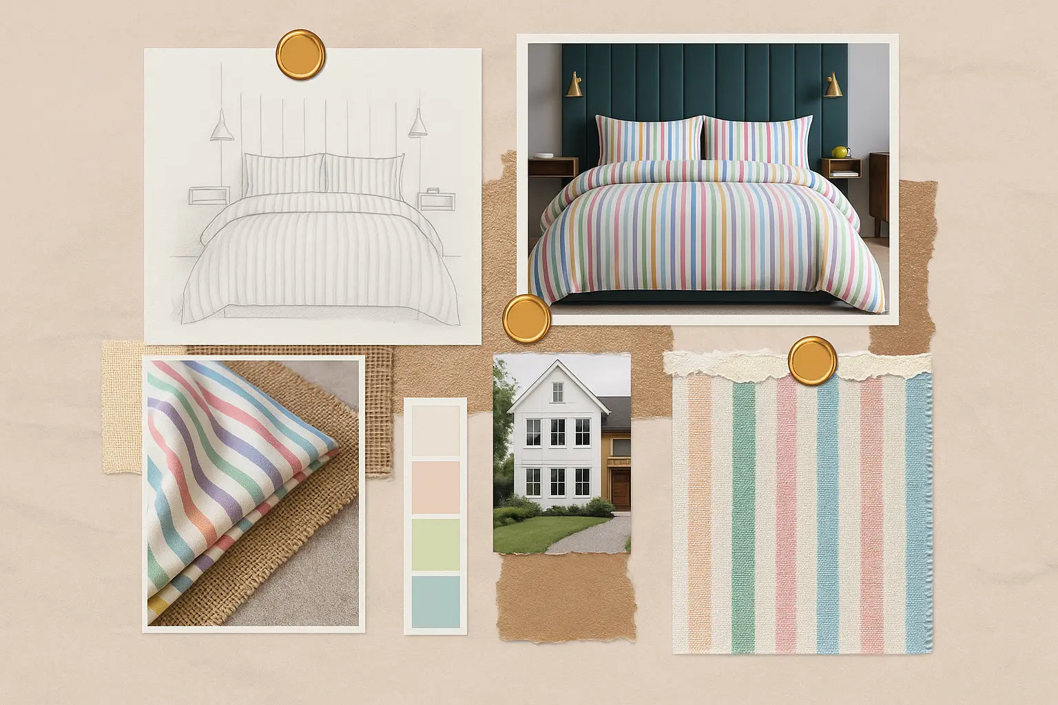 Candy Stripe Flannelette Duvet Cover Bedding Set