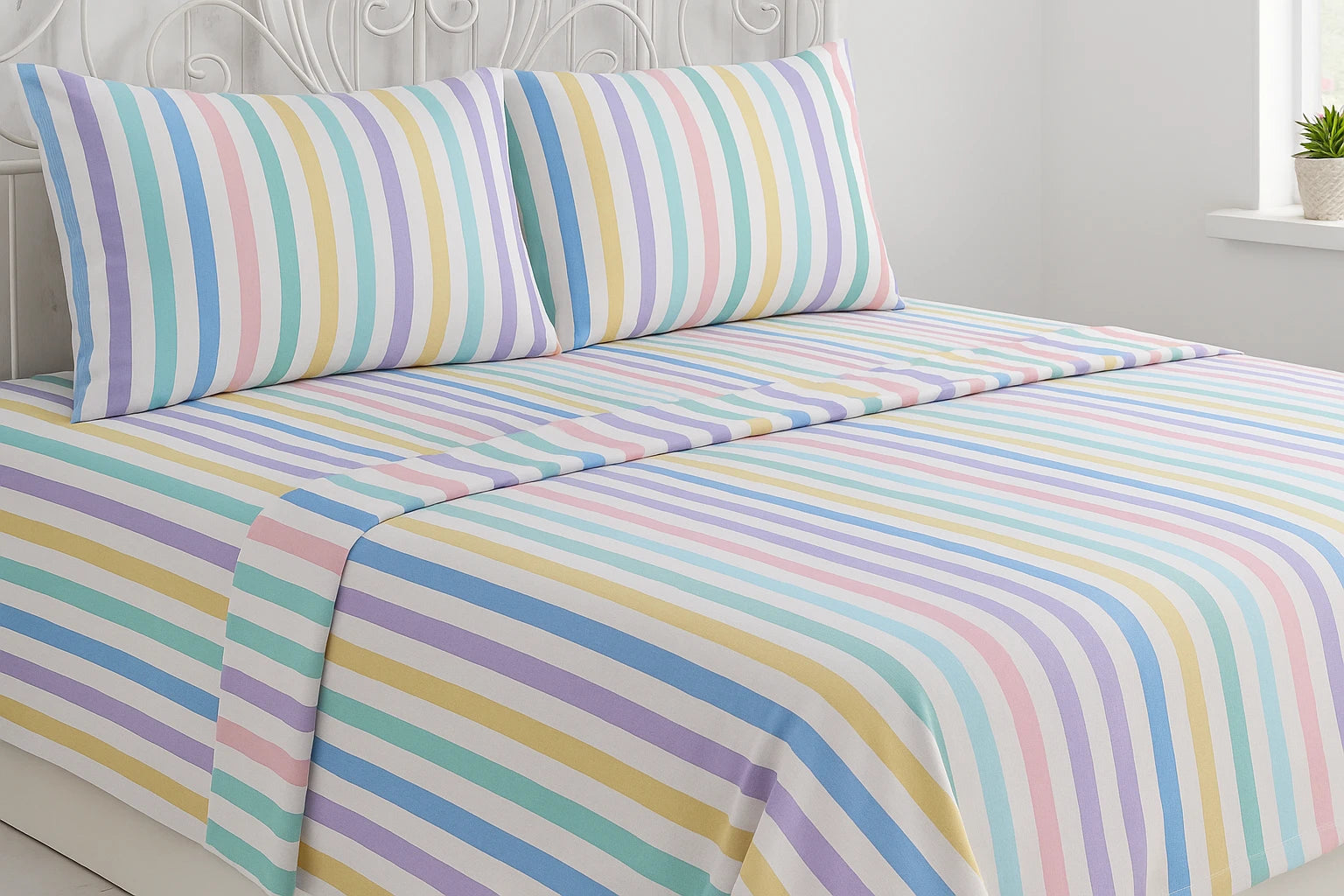 Candy Stripe Flannelette Sheet Set