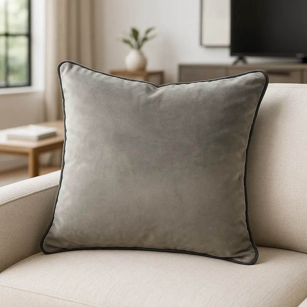 Piped Velvet Cushion Covers 43cm Square Collection