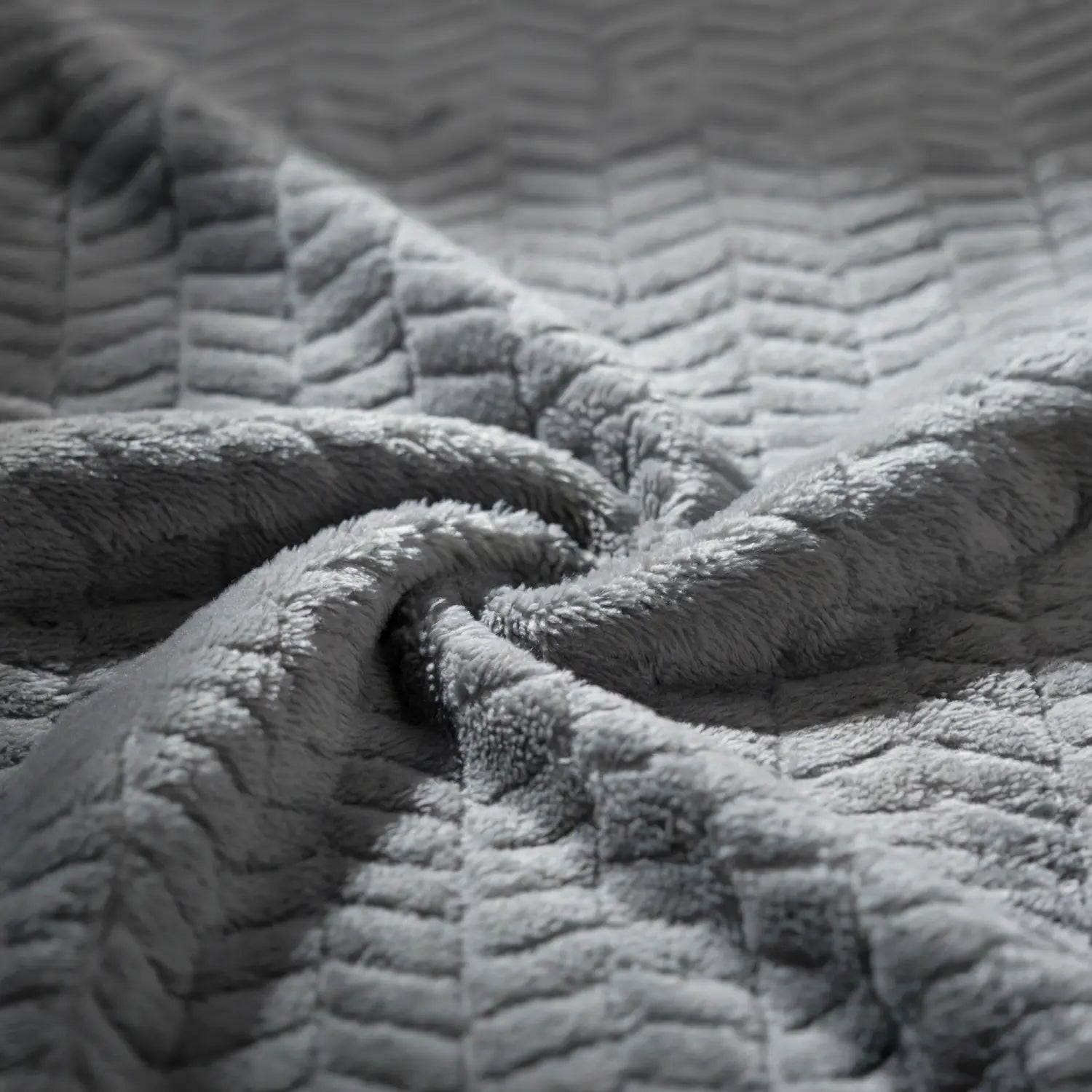 Chevron Teddy Fleece Duvet Cover Set