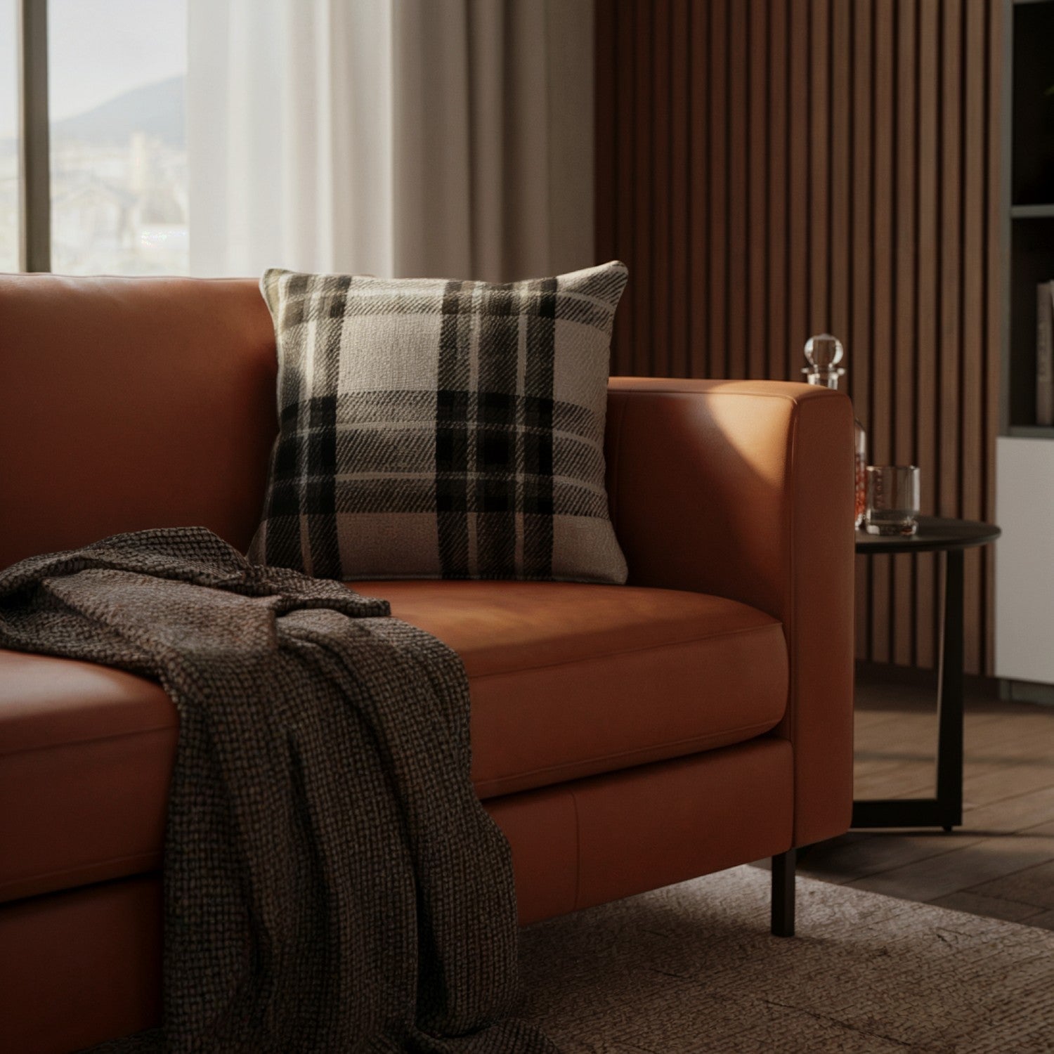Highland Check Cushion Cover Microfibre 17" x 17