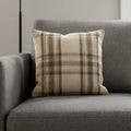 Highland Check Natural Cushion Cover 17" x 17