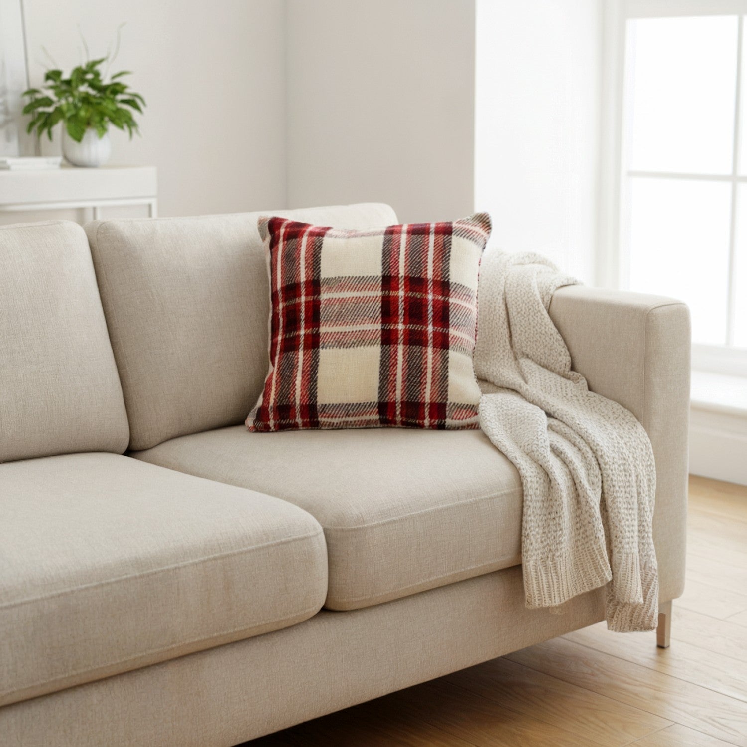 Highland Check Cushion Cover Microfibre 17" x 17