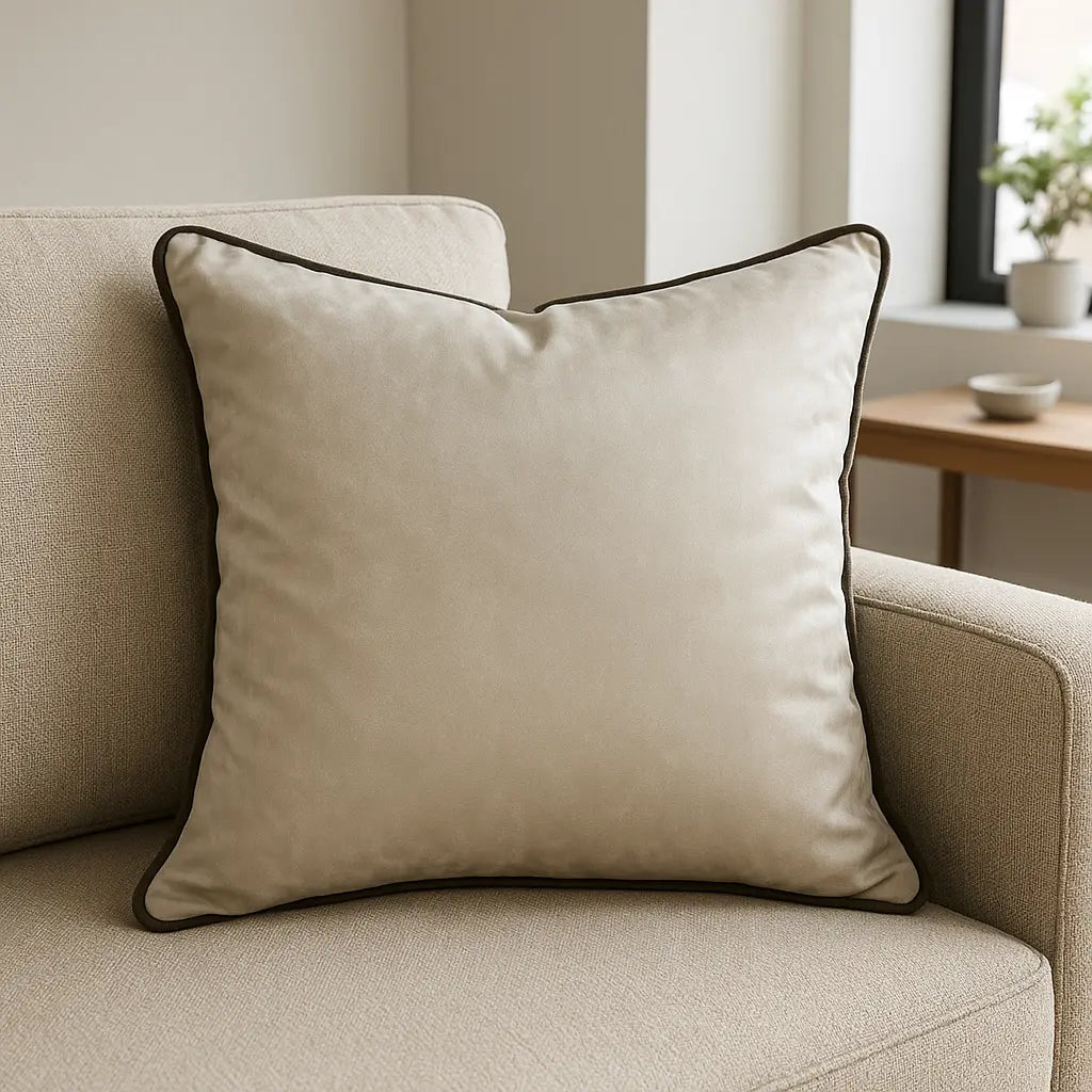 Piped Velvet Cushion Covers 43cm Square Collection