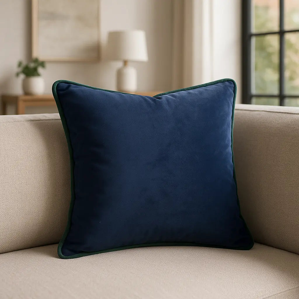 Piped Velvet Cushion Covers 43cm Square Collection