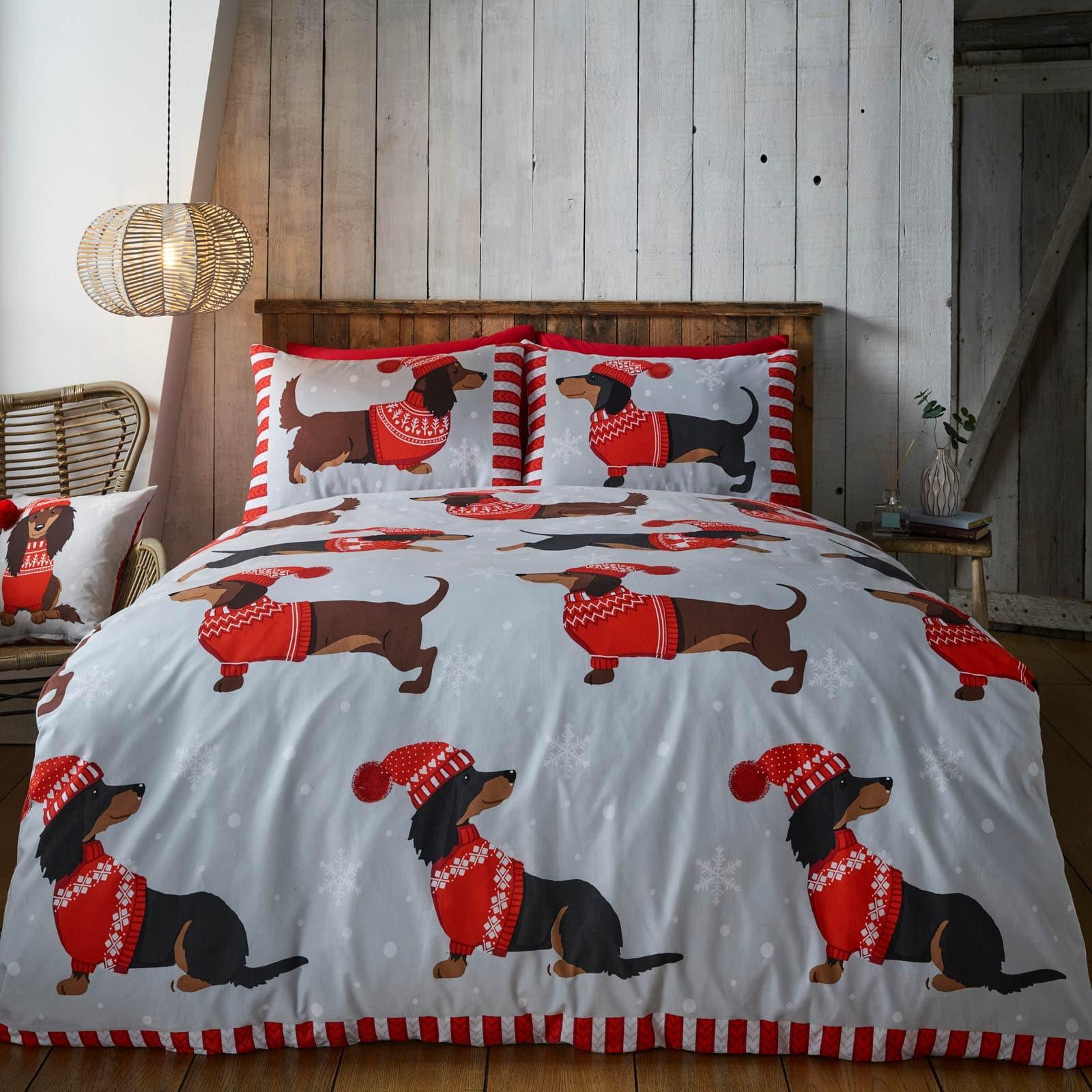 Dachshund Through the Snow Duvet Cover Set