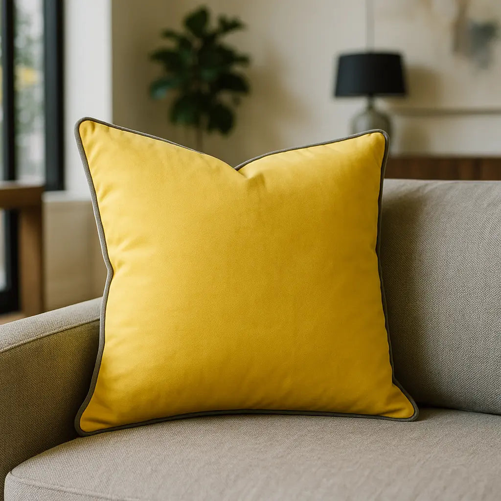 Piped Velvet Cushion Covers 43cm Square Collection
