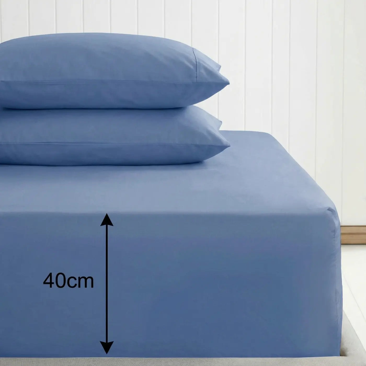 Percale 180 Thread Count Extra Deep Fitted Sheet 40cm Deep