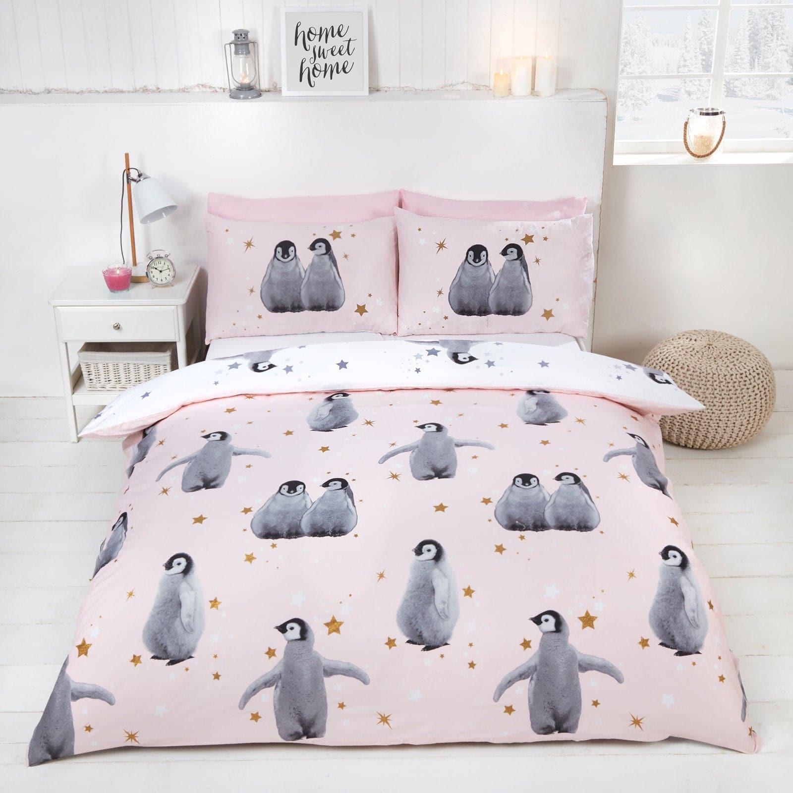 Starry Penguins Duvet Cover Set
