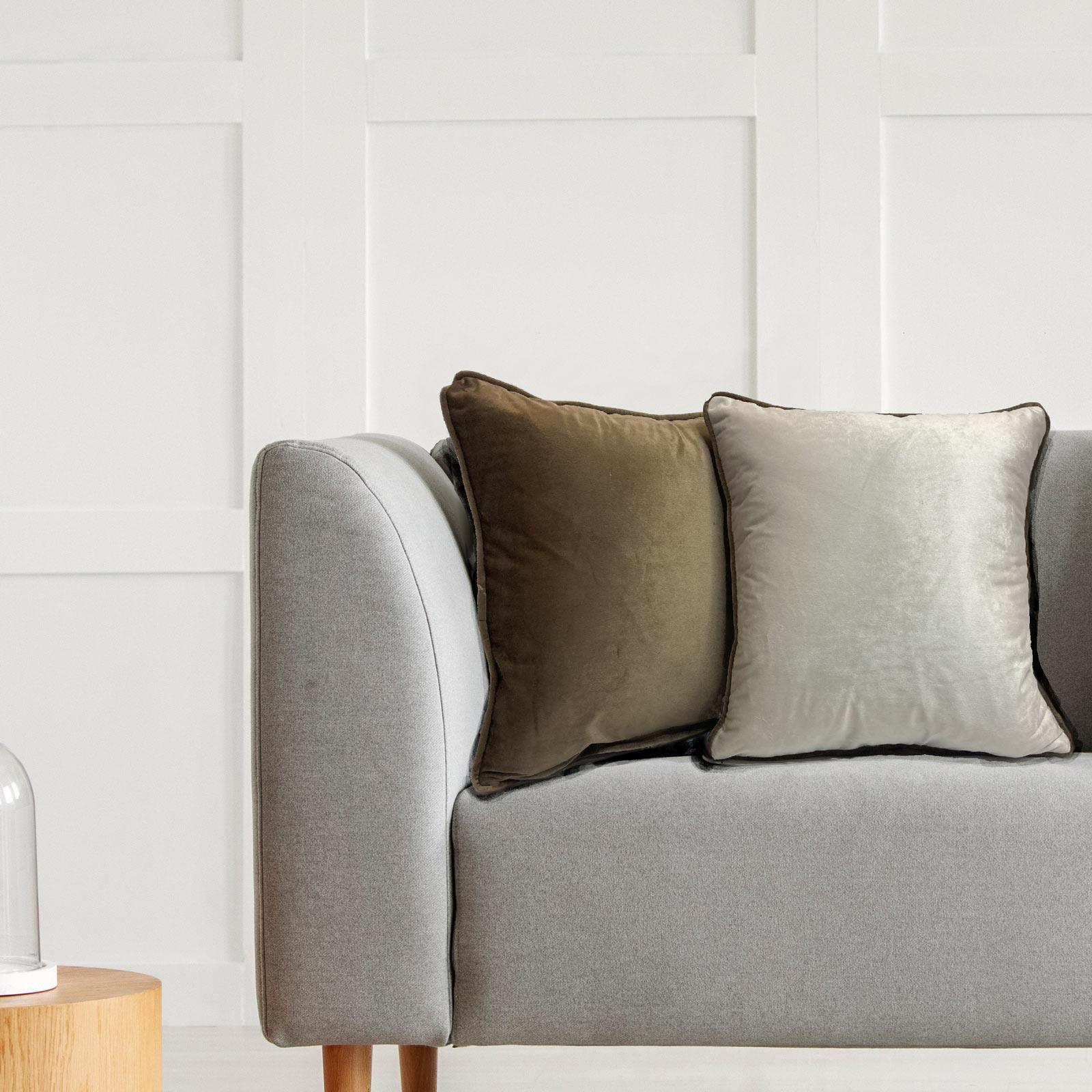 Piped Velvet Cushion Covers 43cm Square Collection