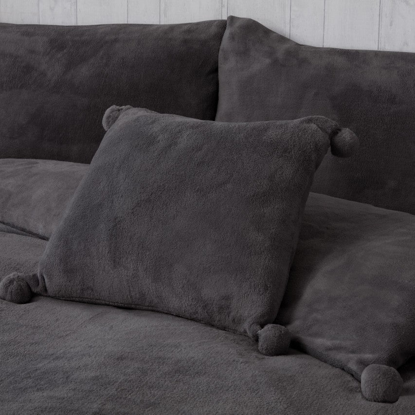 Pom Pom Fleece Cushion Cover Cosy Collection