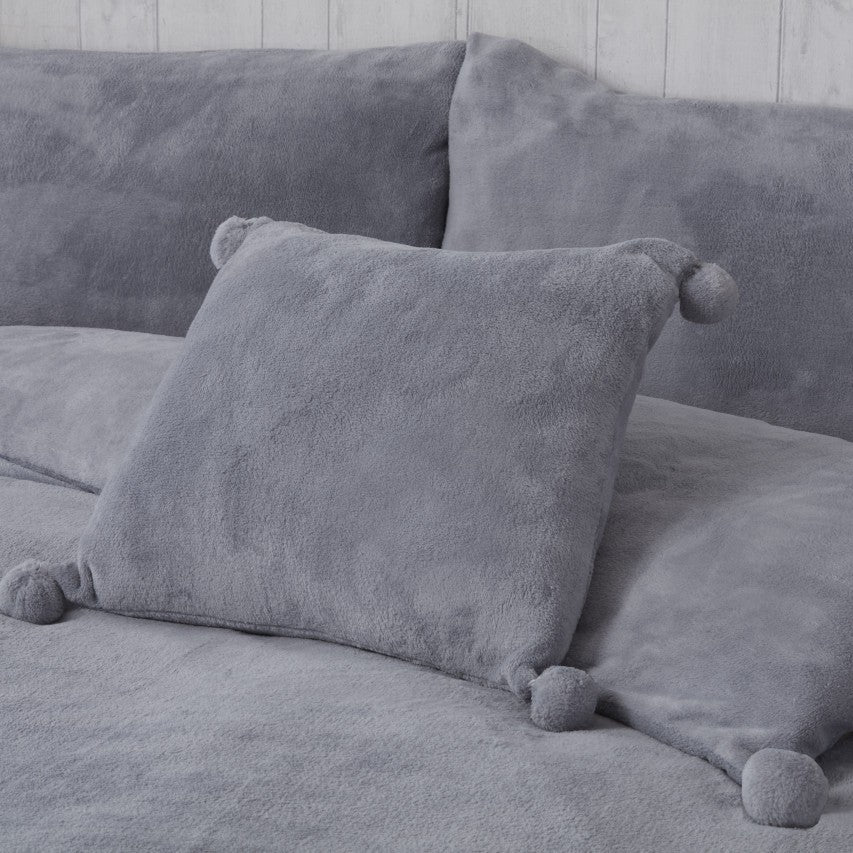 Pom Pom Fleece Cushion Cover Cosy Collection