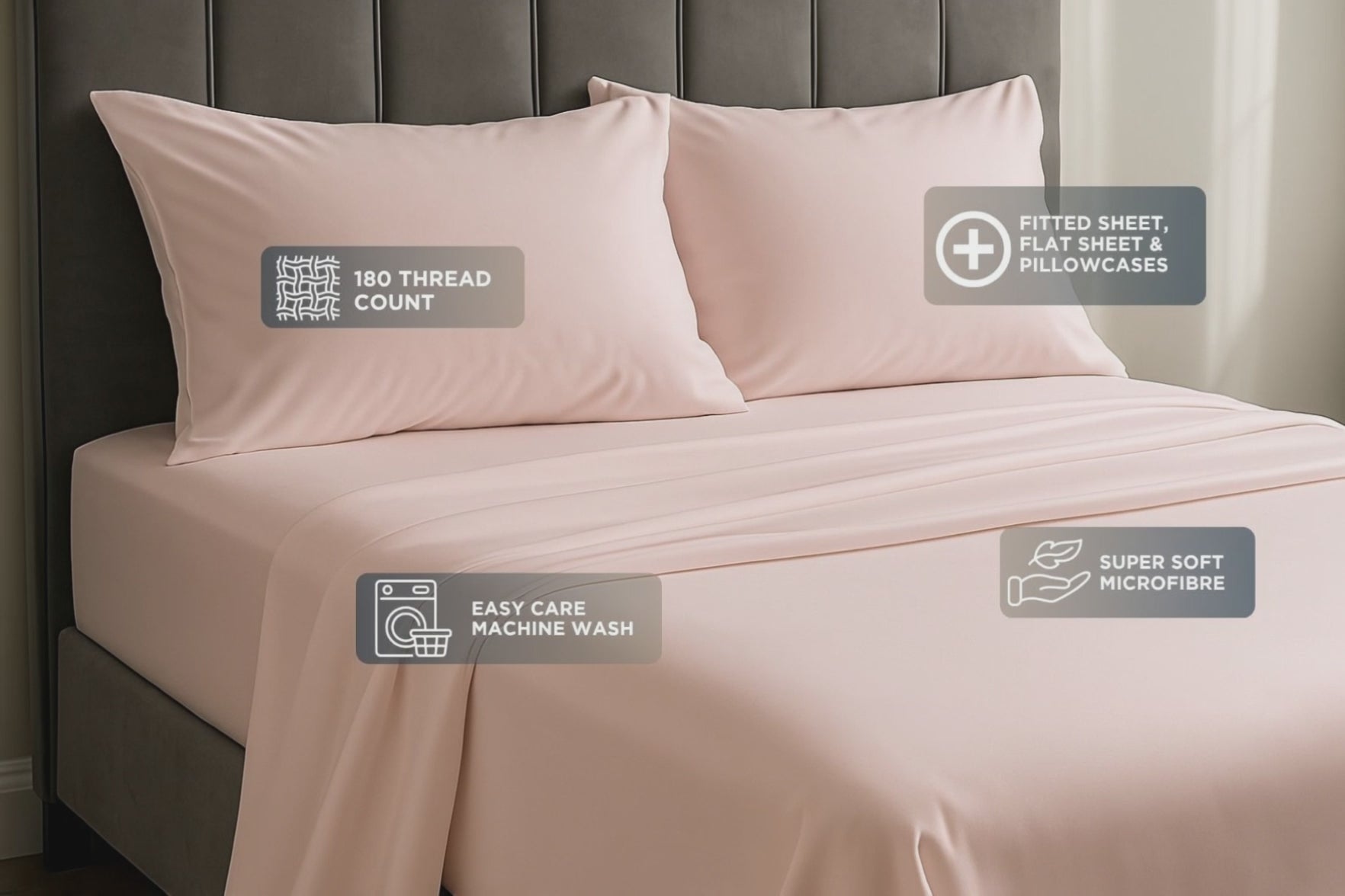 Microfibre 180 Thread Count Sheet Set