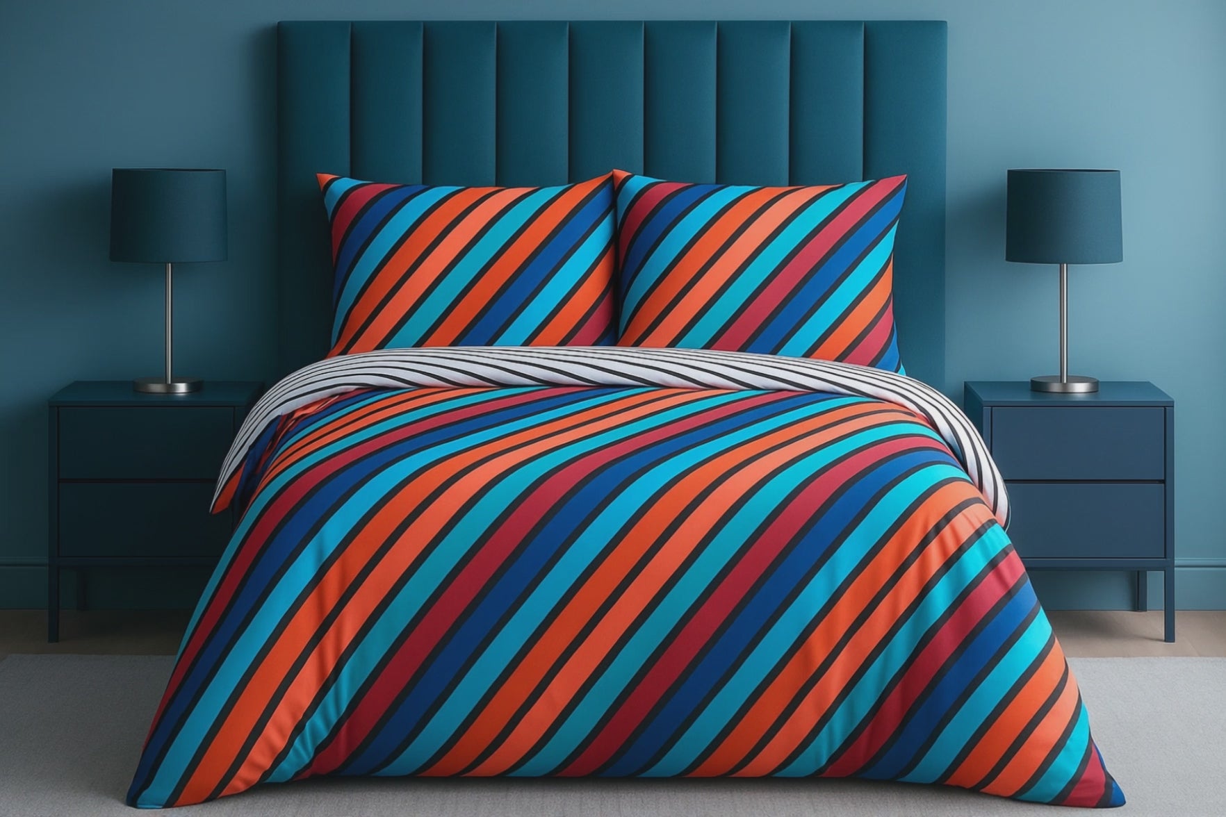 Oxford Stripe Duvet Cover Bedding Set