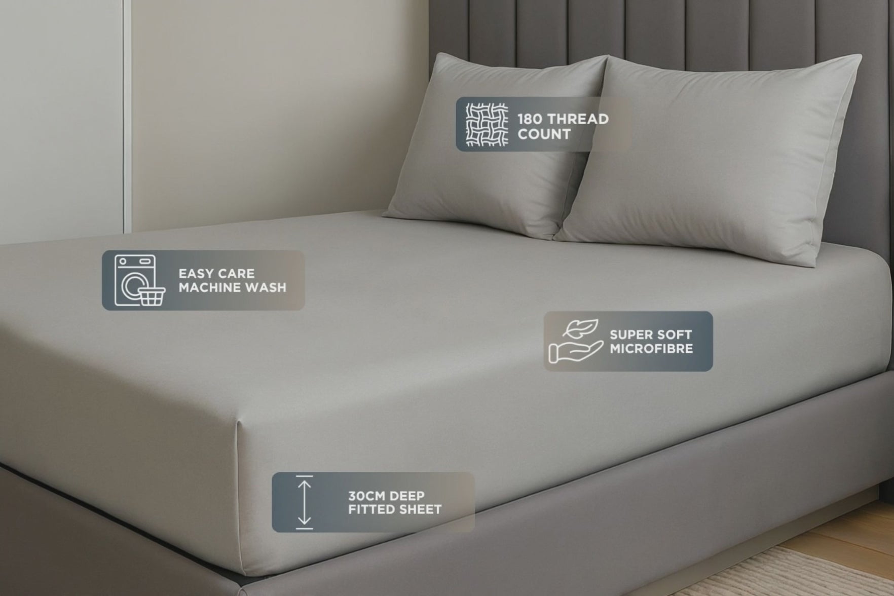 Microfibre Fitted Sheet 30cm Deep