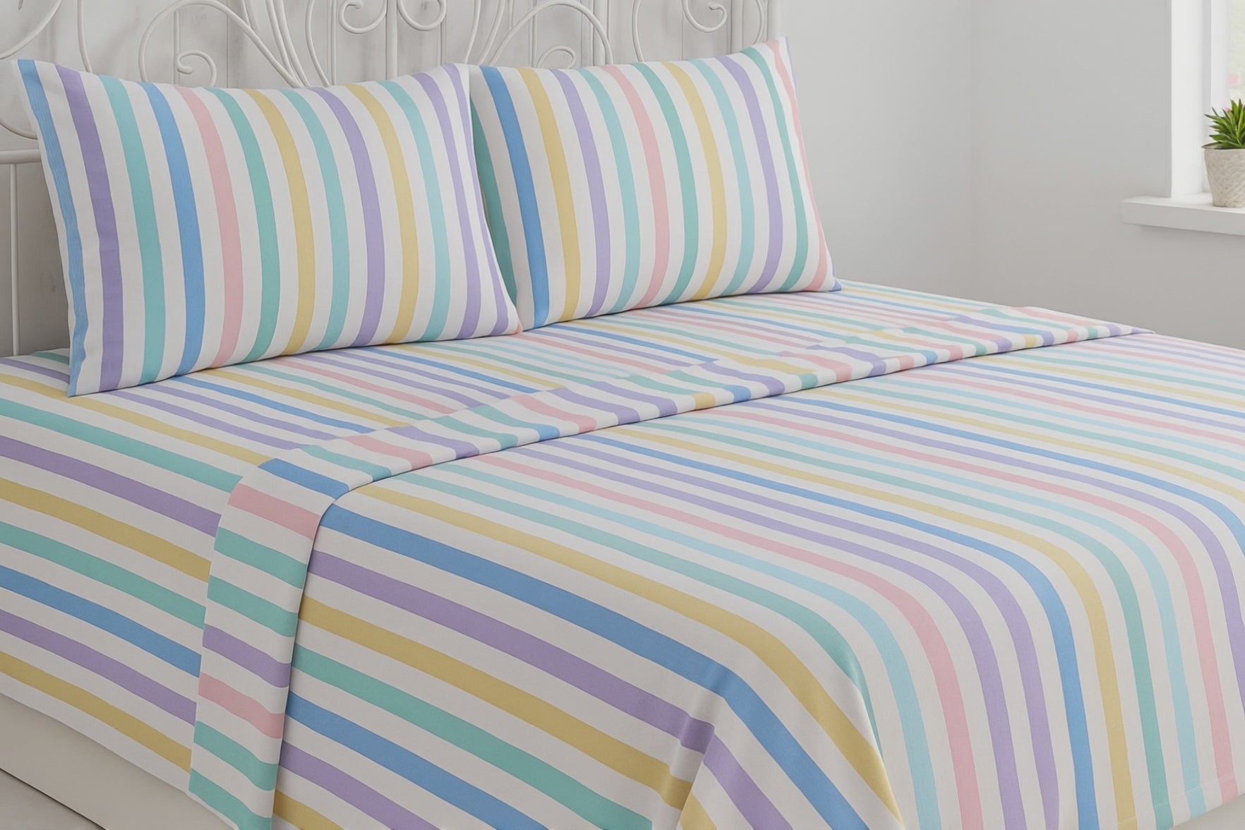 Candy Stripe Flannelette Sheet Set