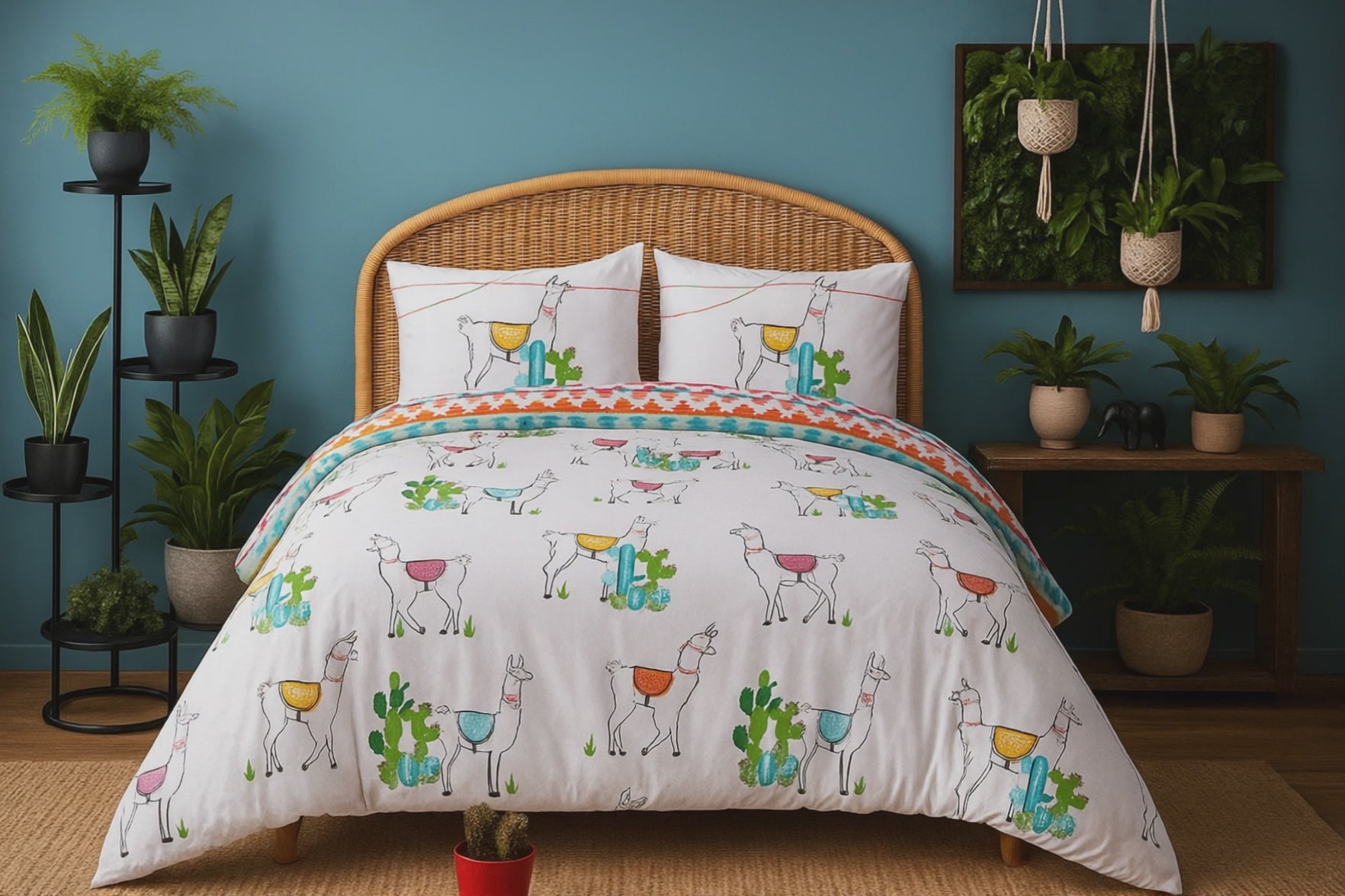 Happy Llamas Duvet Cover Bedding Set