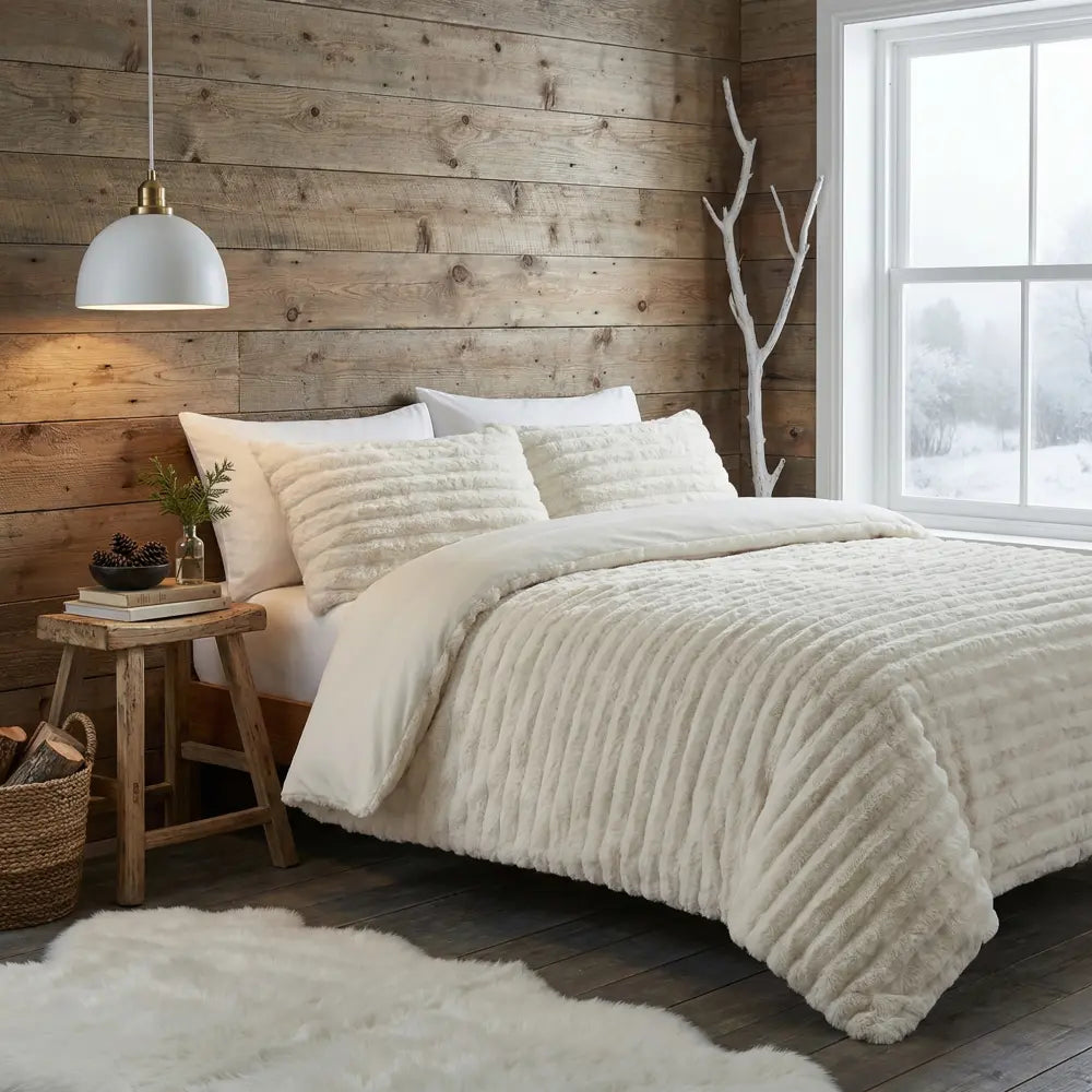 Rabbit Faux Fur Duvet Cover Set