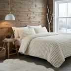 Rabbit Faux Fur Duvet Cover Set - Vanilla