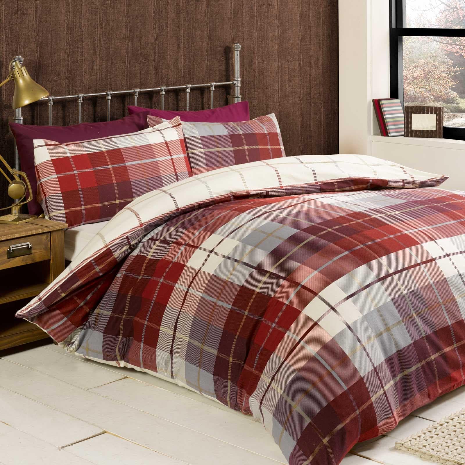 Lomond Check Flannelette Duvet Cover Set by Rapport Home