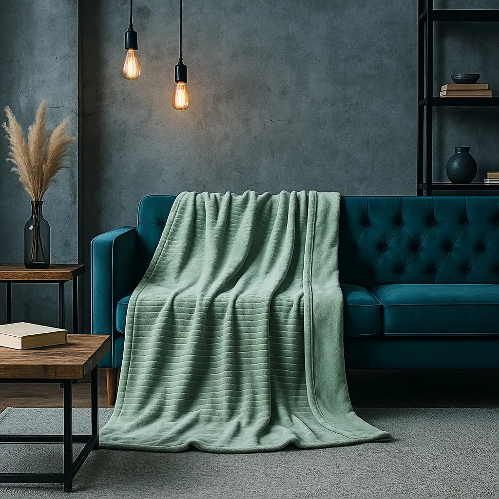 Ribbed Mink Blanket Throw by Rapport Home