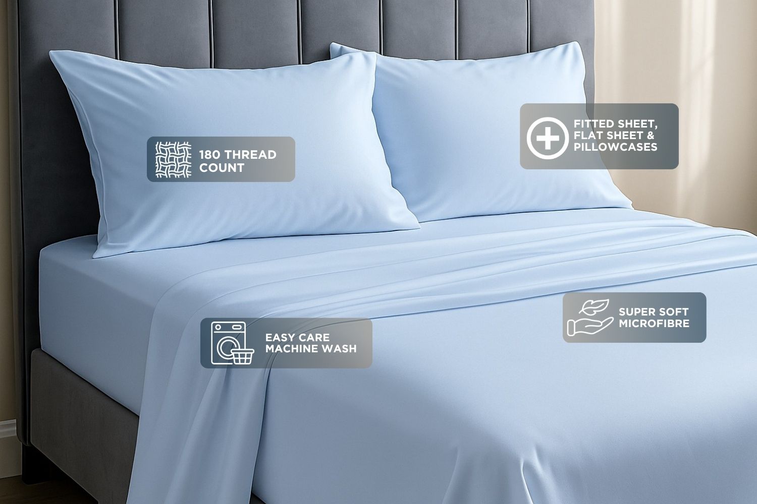 Microfibre 180 Thread Count Sheet Set