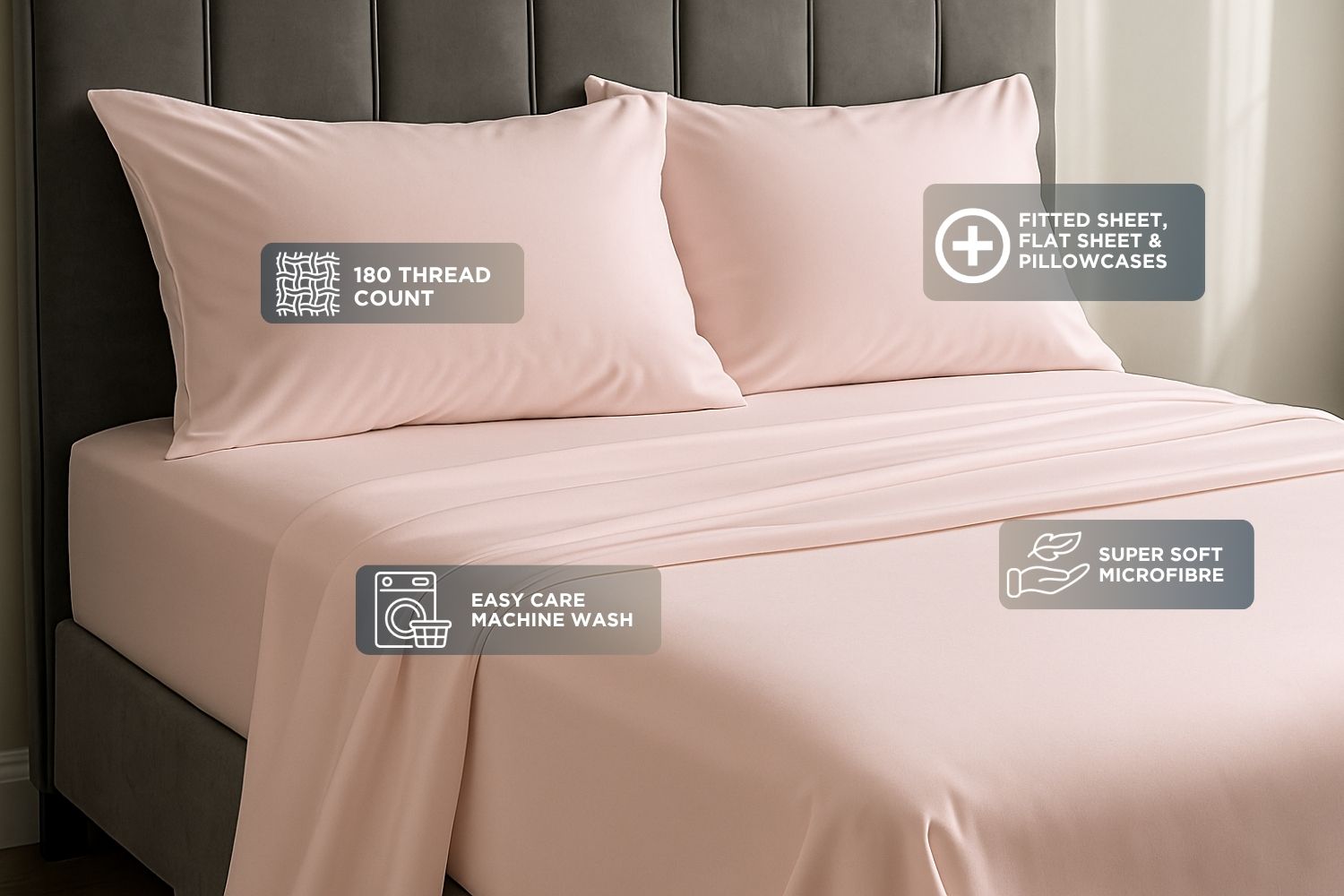 Microfibre 180 Thread Count Sheet Set