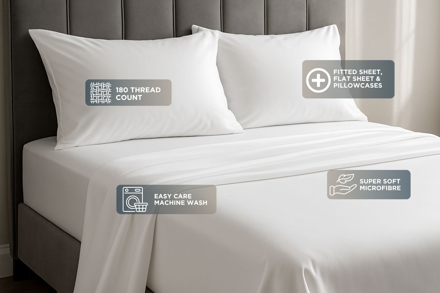 Microfibre 180 Thread Count Sheet Set