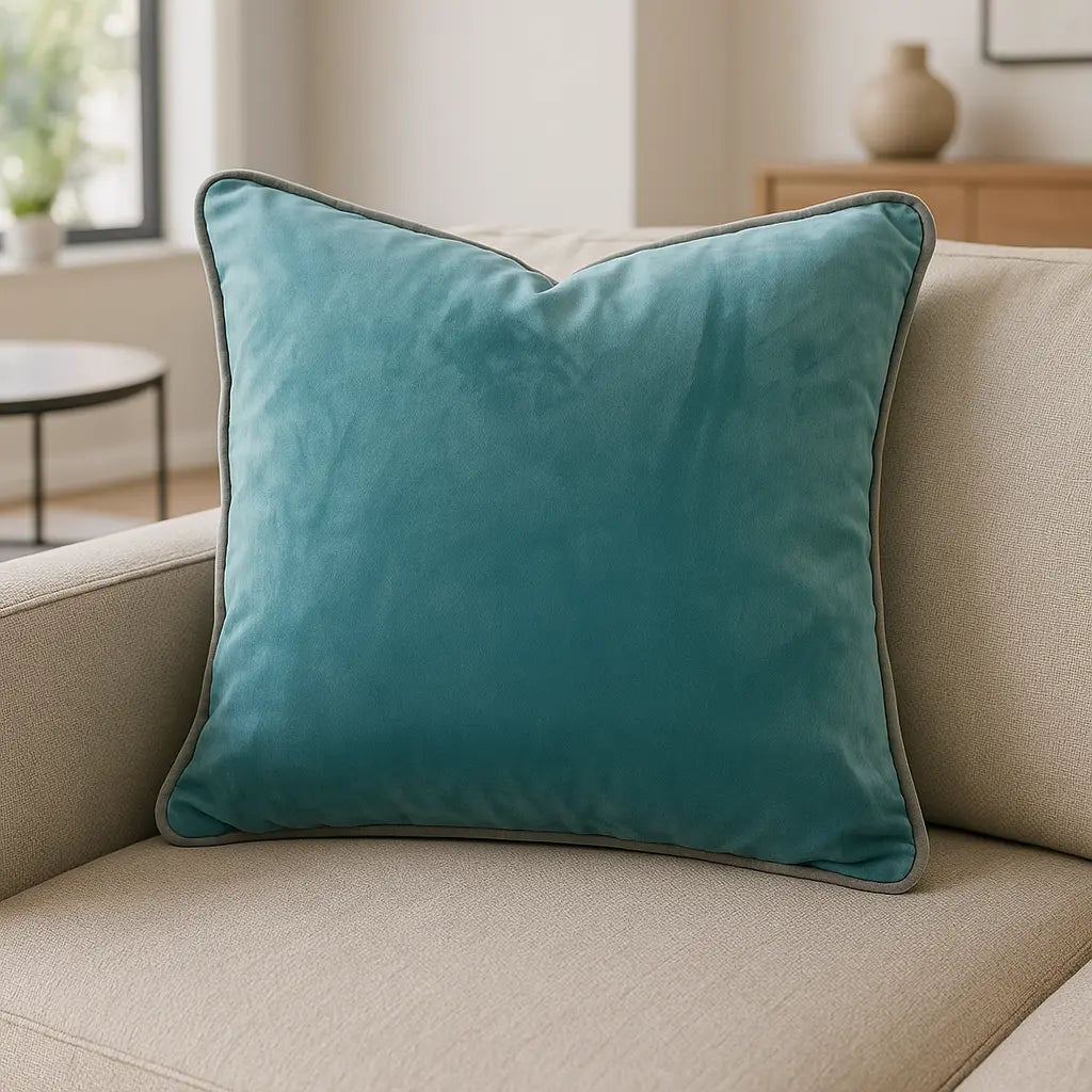 Piped Velvet Cushion Covers 43cm Square Collection