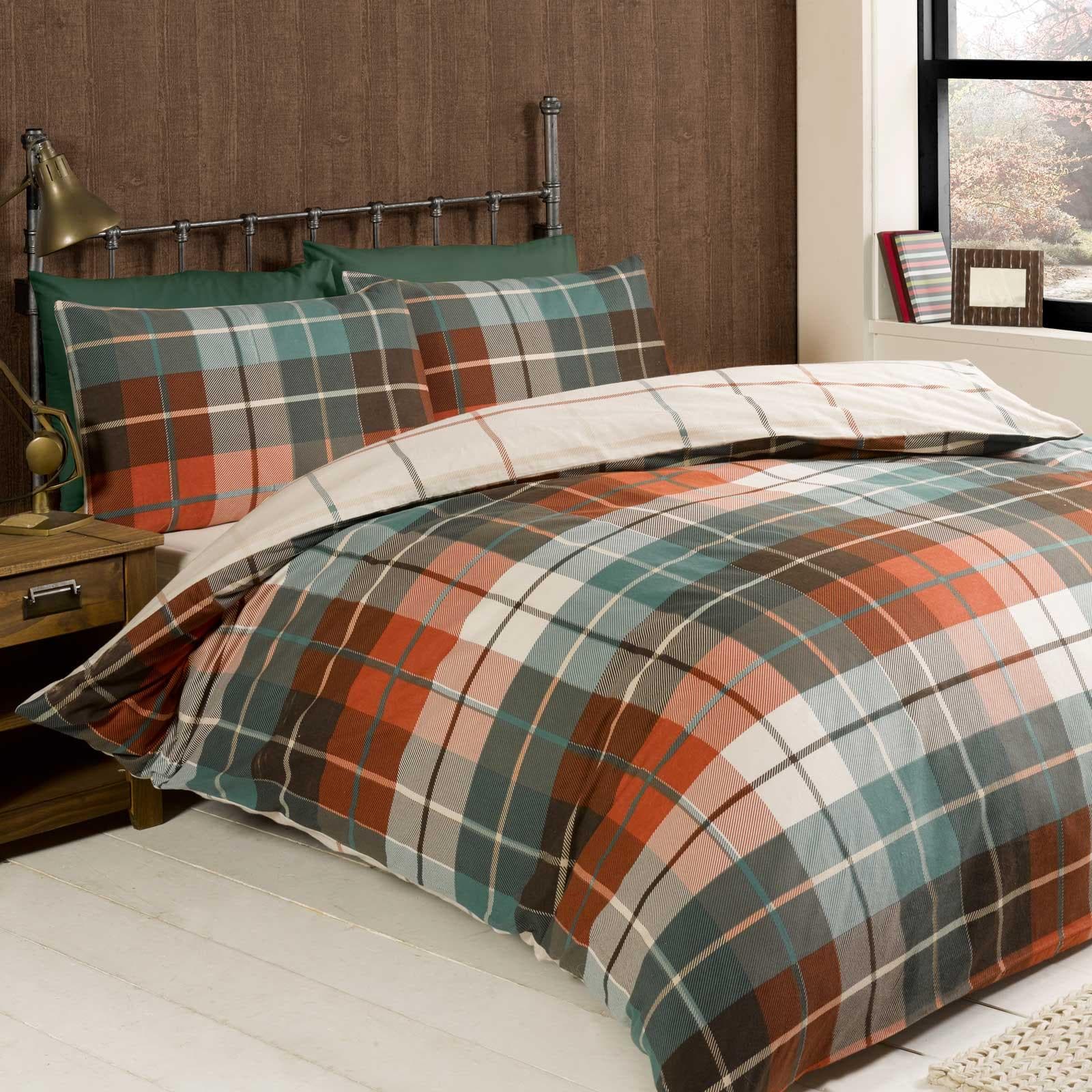 Lomond Check Flannelette Duvet Cover Set by Rapport Home